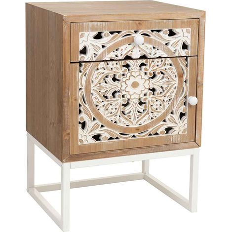 Mesita de madera blanca 45x35x60 (1/5)