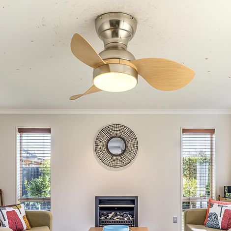 Ventilateur de plafond avec lumière, 3 températures de couleur, minuterie, 6 vitesses de ventilation, plafonnier avec télécommande (56 cm) (1/5)