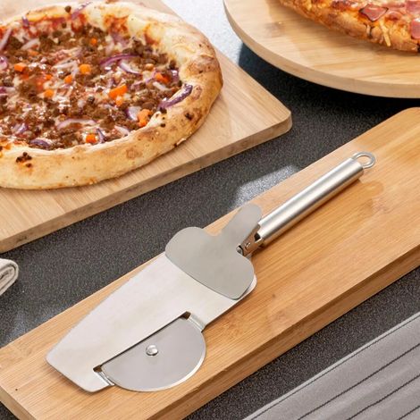Coltello per pizza 4 in 1, pratico coltello per pizza, argento.