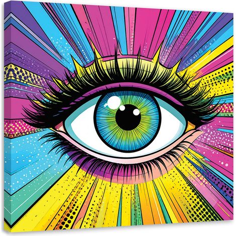 Bild auf Leinwand Auge einer Frau im Pop Art Stil 30x30 (1/5)