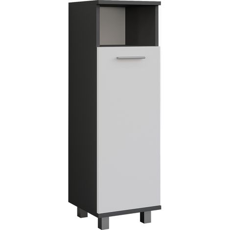 Midischrank Ilias, Anthrazit/Weiß, 30.2 x 95 cm mit Tür, Vicco