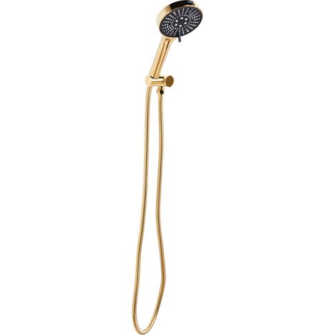 Conjunto de alcachofa y manguera clásico moderno 6 modos de chorro de metal dorado Mapiri