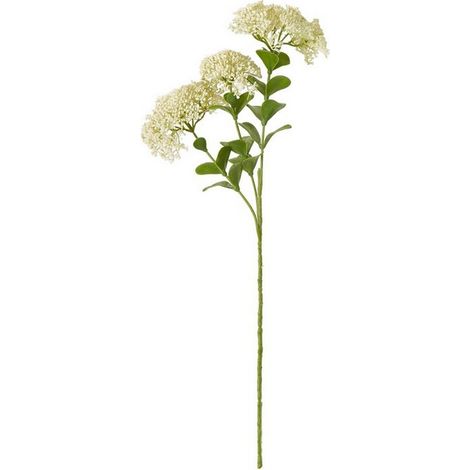 Sedum Spray (Single Stem Flower) - Plastic - Height 58 cm - Cream