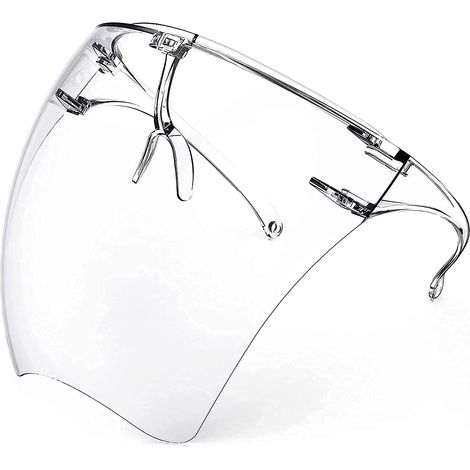【Lot de 2】Masques de protection transparents, lunettes de soleil intégrales Masque en plastique transparent anti-buée pour adulte (1/5)