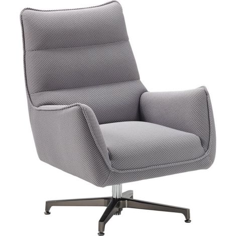 Fauteuil pivotant tissu maille 3D Milan-Gris (1/5)