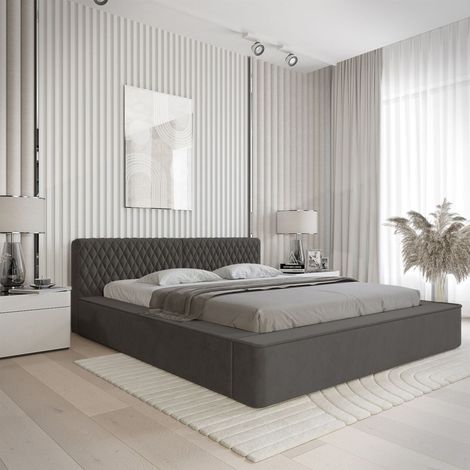 Polsterbett Doppelbett NORFOLK 180x200cm in Stoff Ditra Anthrazit (1/5)