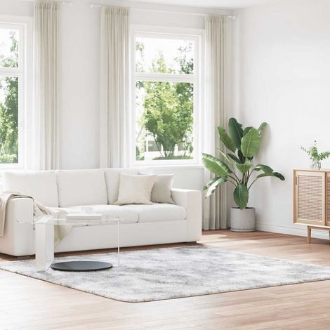 Tapis shaggy à poils longs-Tapis de salon-Tapis Chambre NAVARRA gris argenté 240x240 cm 201811 (1/5)