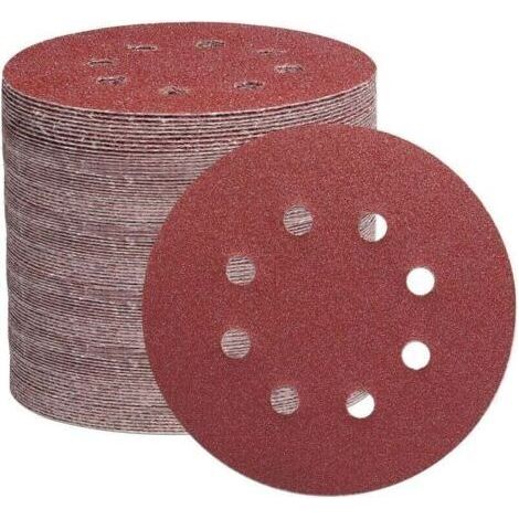 [JAMAIS UTILISÉ]105PCS Disque de Ponçage 125mm, Disques a Poncer Papier Abrasifs 8 trous Idéal pour Poncer/Polir pour Ponceuse Excentrique (Grain 40/60/80/150/240/320/600) (1/4)