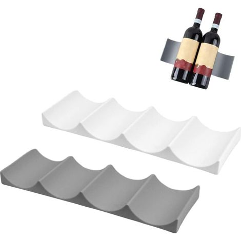 Wine Bottle Holder, 2 Pack Refrigerator Bottle Rack, Refrigerator Bottle Storage, Wine Bottle Holder, Plastic Wine Rack up to 10 Bottles, for Kitchen Cabinet, Refrigerator MUMU (1/4)