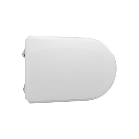 Sedile wc coprivaso per Hidra vaso Onda 46,4-50,2 x 34,7 cm copriwater bianco con cerniere regolabili ad espansione e sedile in legno colato (1/4)