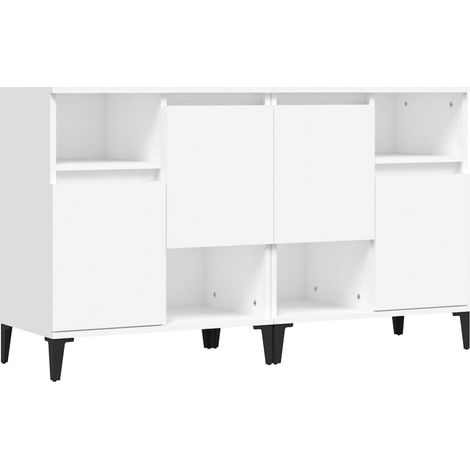 Credenza buffet cassettiera mobile contenitore organizer cucina soggiorno soggiorni set da 2 60 x 35 x 70 cm legno composito bianco 020036681
