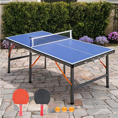 Table de ping-pong coloris bleu en MDF 152,4 x 66 x 66 cm (1/5)