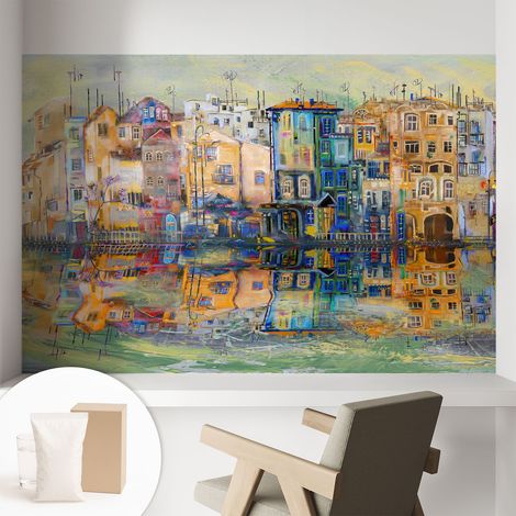 Papier peint intissé mural installation rapide du papier peint durable et résistante - Colle incluse gratuite Ville magique 104x70 cm (1/5)