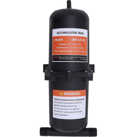 Water Pump Pressure Tank Pre-pressurized Accumulator Tank 1L for Boat Motorhome 125 PSI Port 1/2 MNPT (1/5)
