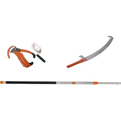 Jardiaffaires – Kit échenilloir Bahco P34-37 – Scie arboricole 360mm à dents en acier trempé – Perche télescopique aluminium 2 à 5 mètres – Pour coupes jusqu'à 40mm (1/3)