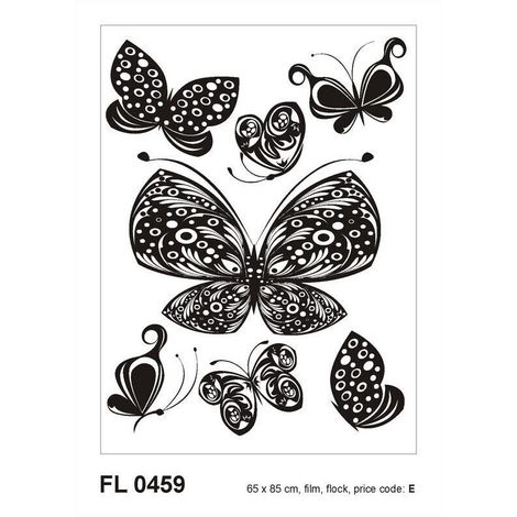 Sticker mural - Papillons Noirs - 65 x 85 cm (1/4)