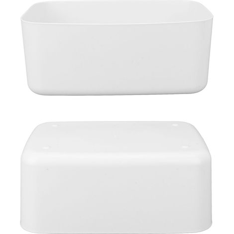 Panier de Rangement Blanc Grande Capacité avec Poignée, Durable PP, Conteneur Plastique Polyvalent pour Usage Quotidien (1/5)