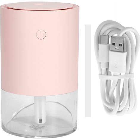 Humidificateur d'air de bureau silencieux 350 ml, rechargeable par USB, avec lumière d'ambiance pour la maison et le bureau (rose) (1/5)