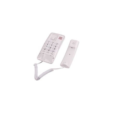 Téléphone mural filaire KXT-438 avec rappel rapide et fonction muet, blanc, pour la maison, l'hôtel, l'école ou le bureau.