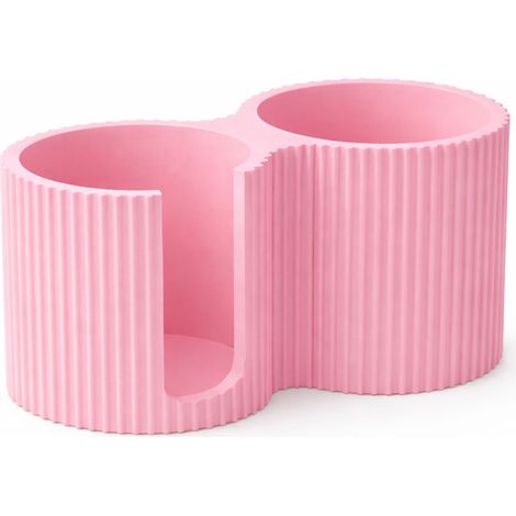 Organisateur de salle de bain rose pour disques démaquillants et cotons-tiges