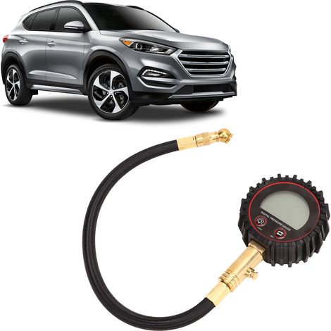 Manomètre numérique pour pneus, destiné aux outils de réparation automobile et adapté aux pneus de voiture, moto, SUV et vélo (Référence : Manomètre numérique à grand écran). (1/5)