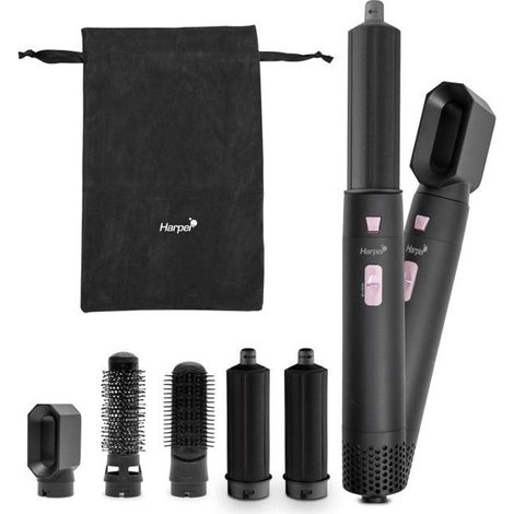 Harper - Airpro4t Black - Noir - Brosse Soufflante 5 En 1 - 1000 W - 3 Températures