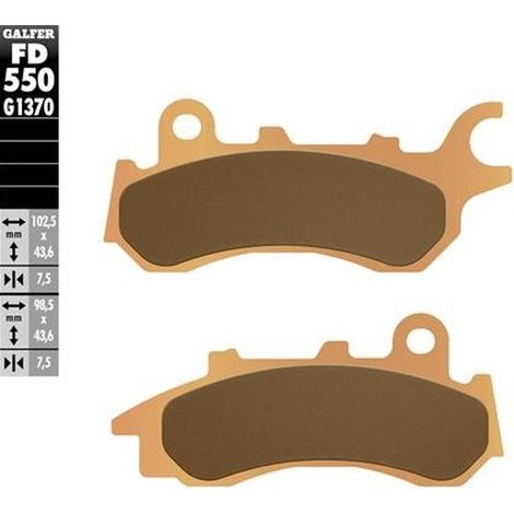 Pastillas de freno metálicas sinterizadas Galfer para Honda CB 125 F 2017+ (color dorado)
