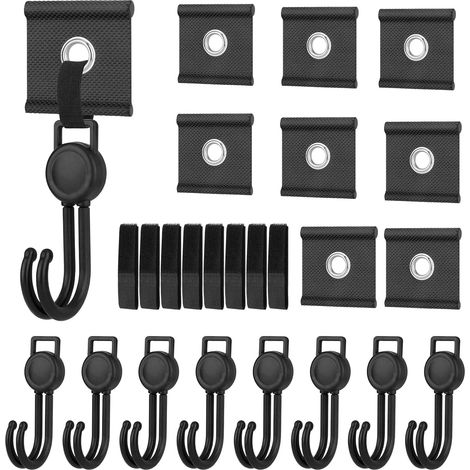 8 Pièces Œillets de Passepoil pour Rail de Store de 5/6 mm -7/8 mm,Oeillets de Crochet Auvent avec 8 Ceinture Velcro et 8 Crochets en Plastique pour Camping,Caravane,Auvent,Tente de Camping (1/5)