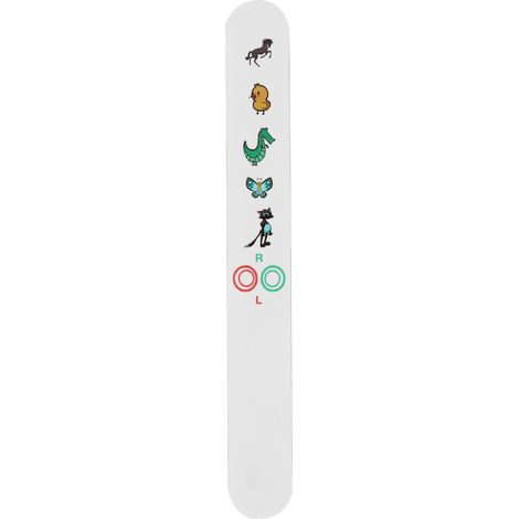 Lot de 2 cartes test vision pour enfants, motifs animaux colorés, revêtement imperméable épais, autocollant fixation œil. (1/5)