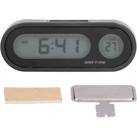 Thermomètre de voiture Lumière de nuit Horloge de tableau de bord électronique pour le bureau à domicile extérieur (1/5)