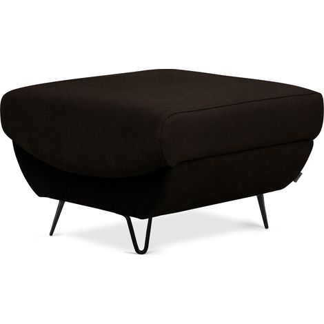 Pouf en tissu ZURIK – Élégance et praticité-Marron (1/5)