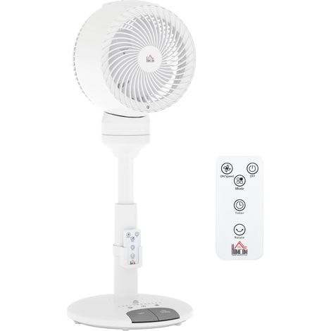 9-Inch Air Circulator Fan with 3 Speeds, 3 Modes, 70° Oscillation, 90° Tilt, Remote Control for Home and Office Use, White