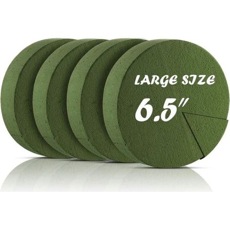 4 Blocs de Mousse de , Mousse Florale SèChe Ronde de 6,5 Pouces pour Fleurs Artificielles, pour Fleurs D'AlléE de Mariage, DéCoration de FêTe (1/5)