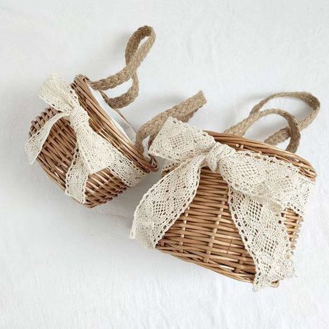 Panier en Osier Tressé Main pour Enfants Petit Sac de Rangement (1/5)