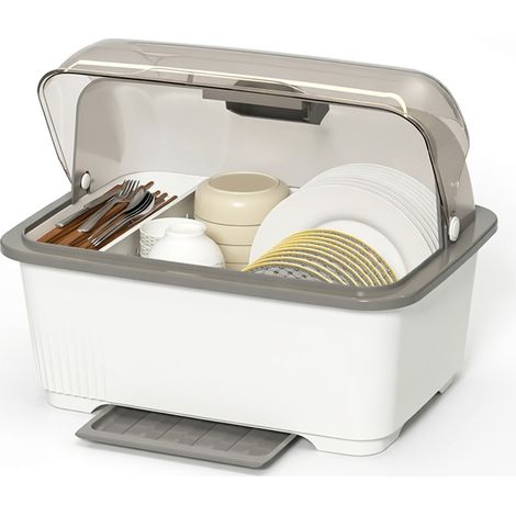 Égouttoir gris anthracite vaisselle boîte baguettes XL 2 (1/5)