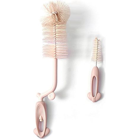 Goupillon Biberon - Brosse Nettoyage Silicone Rotative 360° - Pour Biberons Bouteilles Bouilloires Tuyaux Claviers - 2 Pièces (1/5)
