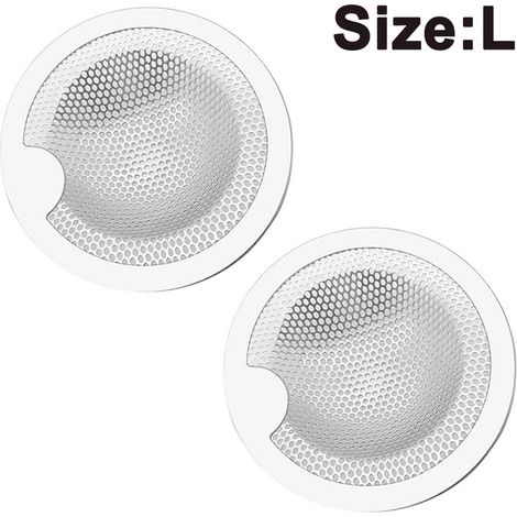Lot de 2 passoires d'évier de cuisine, en acier inoxydable, avec filtre anti-obstruction. (1/5)