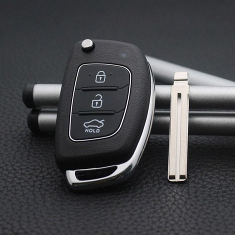 Coque de Clé de Voiture - 3 Boutons Coffre Central - Pour Hyundai Kia - Remplacement Économique - Noir (1/3)