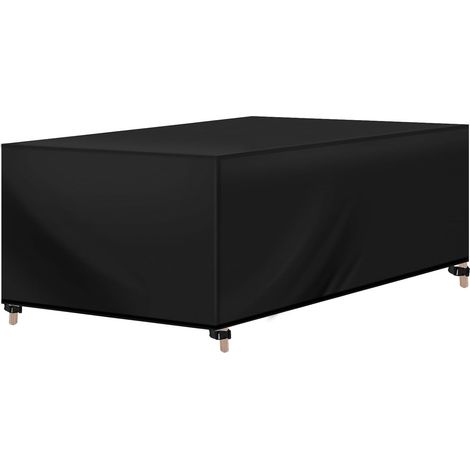 WOLTU Funda Protectora para Muebles Jardin Funda Sofa Exterior de Tela Oxford 420D Cubierta de Muebles con Cordon Resistente a Viento Agua y Rayos UV Rectangular 242x162x100cm Negro (1/5)