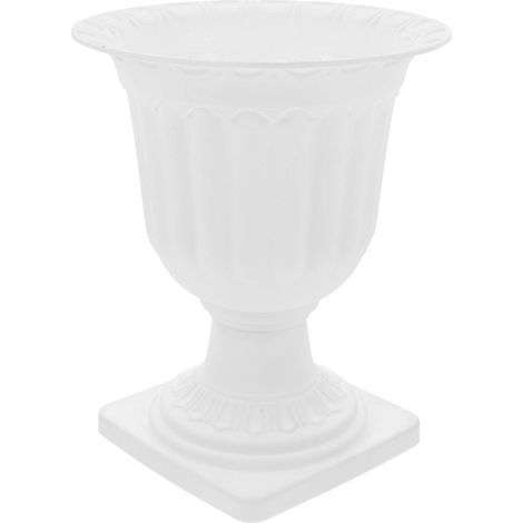 Abnehmbarer Kunststoff-Pflanztopf für Sukkulenten, ideal für die Veranda. – 14 x 17 cm – Weiß (1/4)
