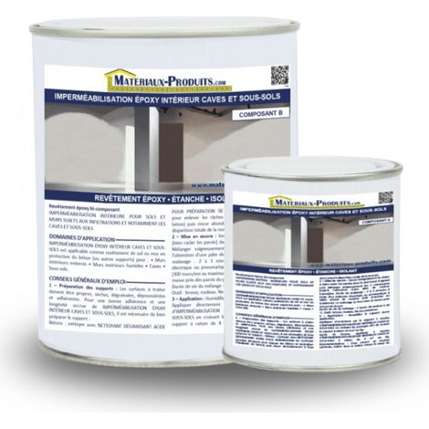 Impermeabilisant Époxy intérieur caves et sous-sols - 1 Kg Blanc - MATPRO