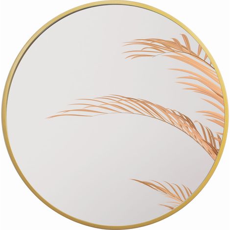 Specchio da loft rotondo in legno 60 cm oro BD art