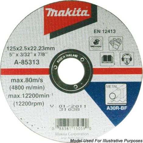 Makita D-18568 115mm 4.5"" Thin Cutting Disc 22mm Bore Flat Disc Metal