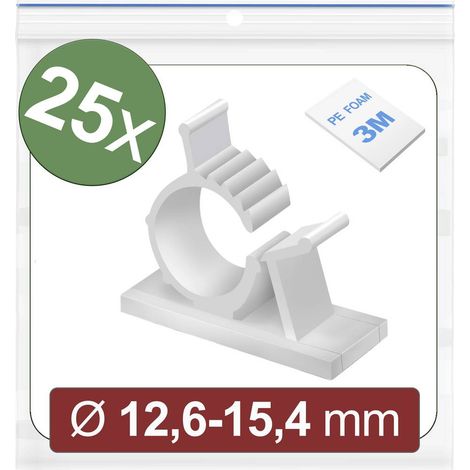 Quadrios 24CA447 Basetta di fissaggio autoadesivo 24CA447 Intervallo Ø fascio 12.6 fino a 15.4 mm Bianco 25 pz.