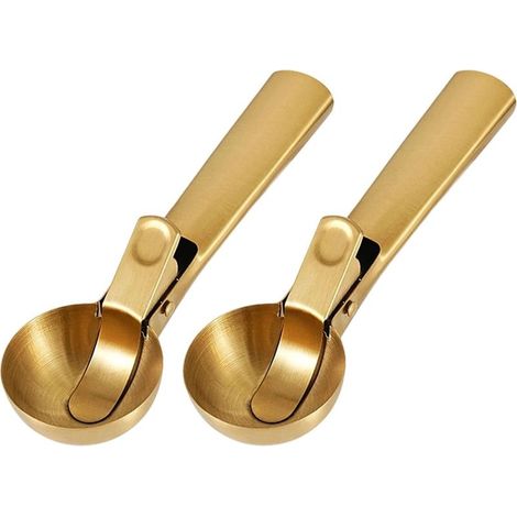 Set mit 2 antihaftbeschichteten Eiskugelportionierern aus Edelstahl (1/5)