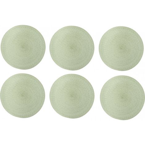 Lot de 6 sets de table ronds - D 38 cm - Vert - Livraison gratuite (1/3)