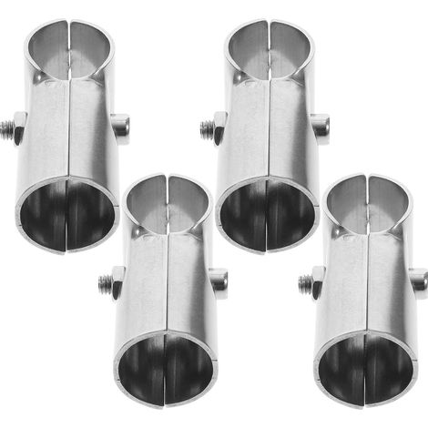 Connecteur Acier Inox T 25 mm Double Tube, 4 Pcs Pince de Fixation, Utilisation pour Clôture à Mailles et Chenil, Support D'extrémité d'Étagère (1/5)
