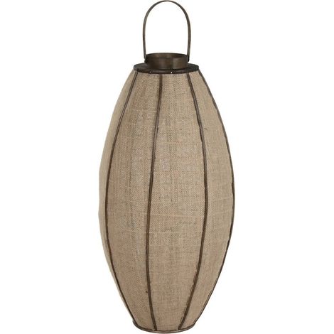 Photophore naturel en jute et bambou esprit scandinave - Naturel jute et bambou (1/3)