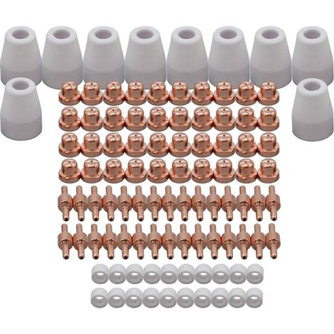 100 pièces Consommables Standard pour Torche Plasma PT 31 LG 40  Buse  Électrode  Écran Céramique  pour Découpeurs Cut 40, Cut 50 et CT 312