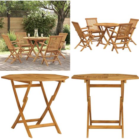 Set da Pranzo da Giardino 5 pz in Legno Massello di Teak - Tavolo da pranzo da giardino - Sedie da giardino